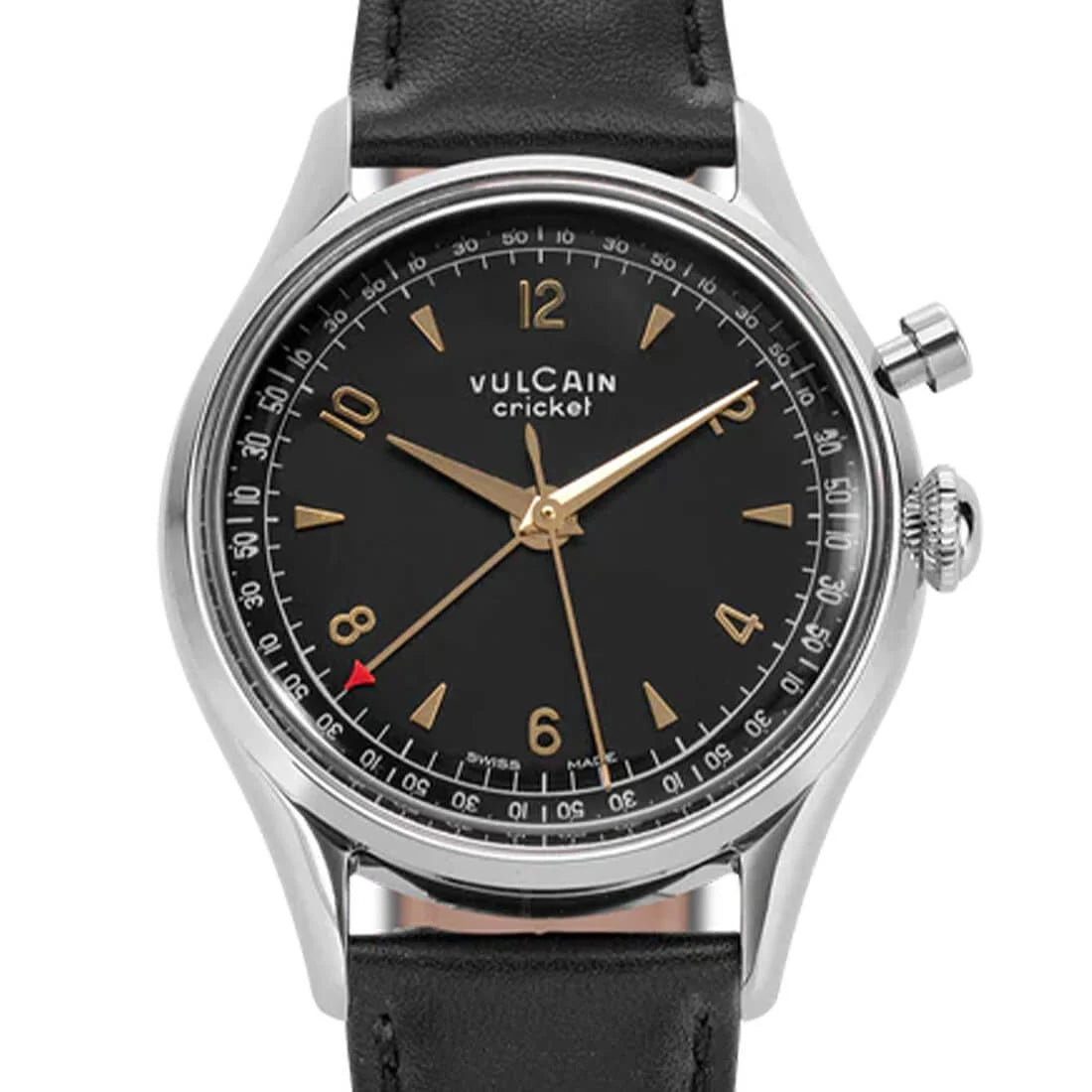 Vulcain Cricket met handopwinding, zwart/goud, 36 mm