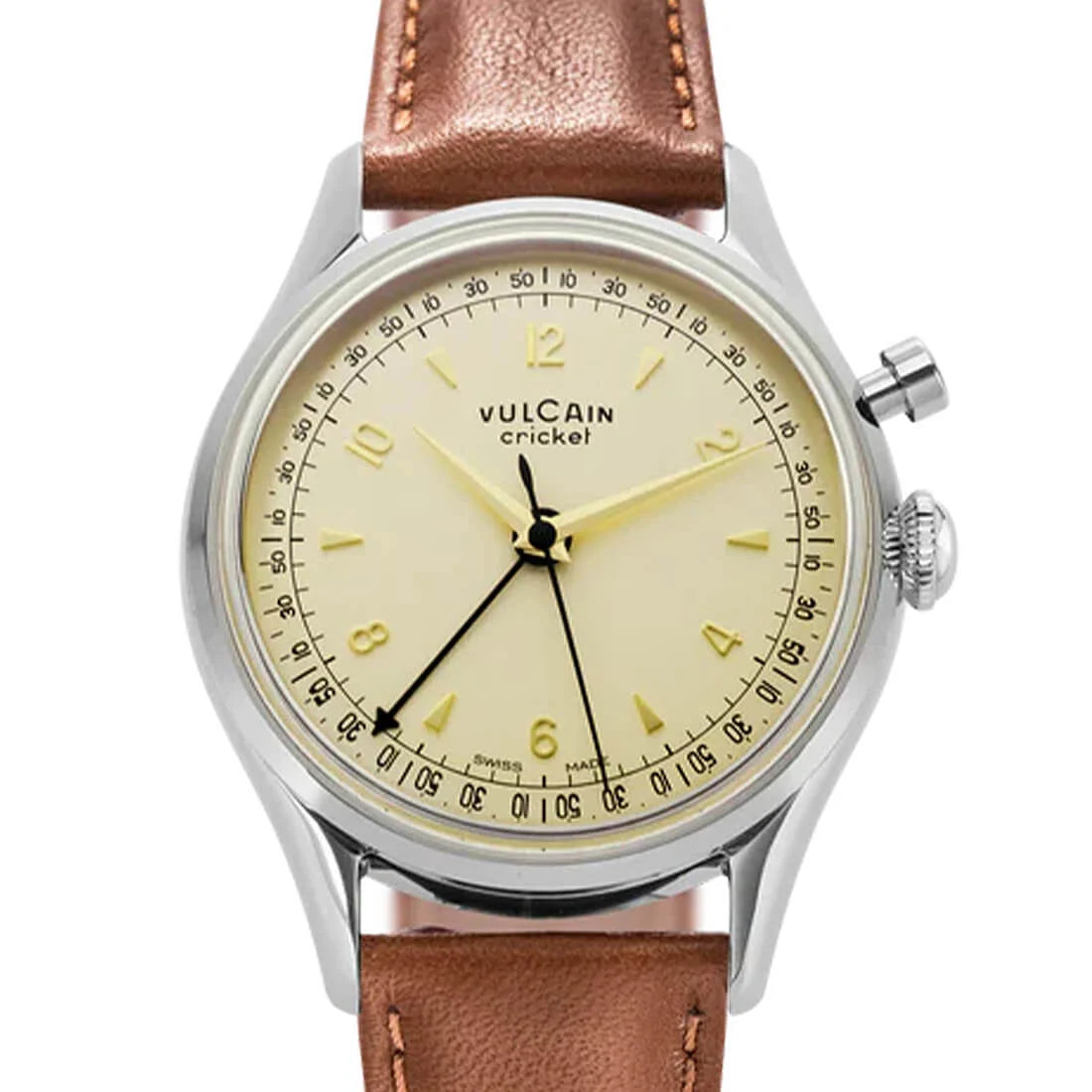 Vulcain Cricket met handopwinding, eierschaalkleur, 36 mm