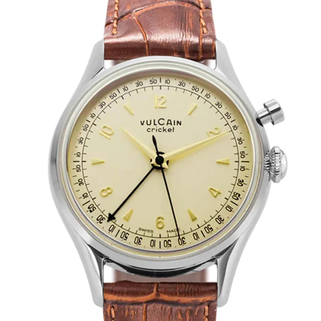 Vulcain Cricket met handopwinding, eierschaalkleur, 36 mm
