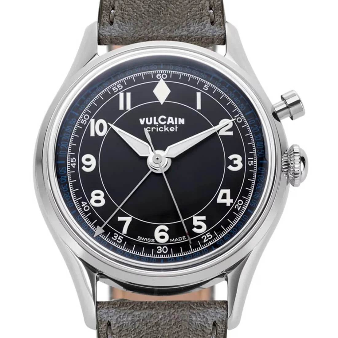 Vulcain Cricket met handopwinding, zwart, 36 mm