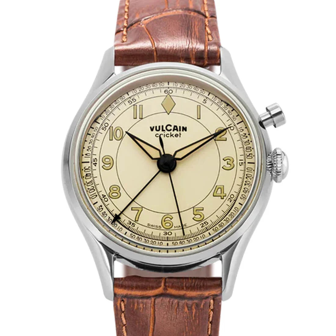 Vulcain Cricket met handopwinding, eierschaalkleur, 36 mm