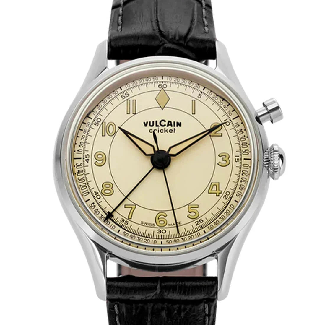 Vulcain Cricket met handopwinding, eierschaalkleur, 36 mm