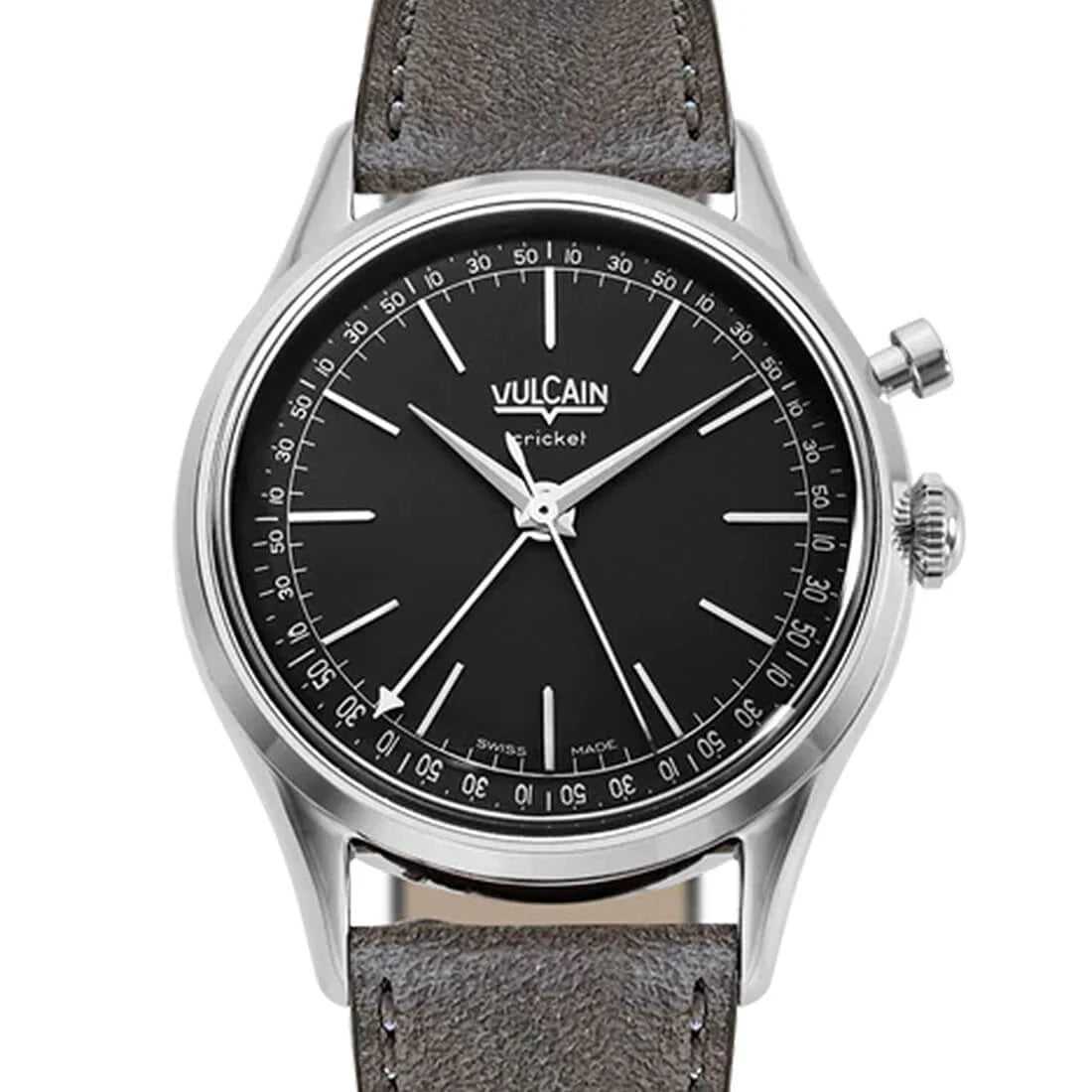 Vulcain Cricket met handopwinding, zwart, 36 mm