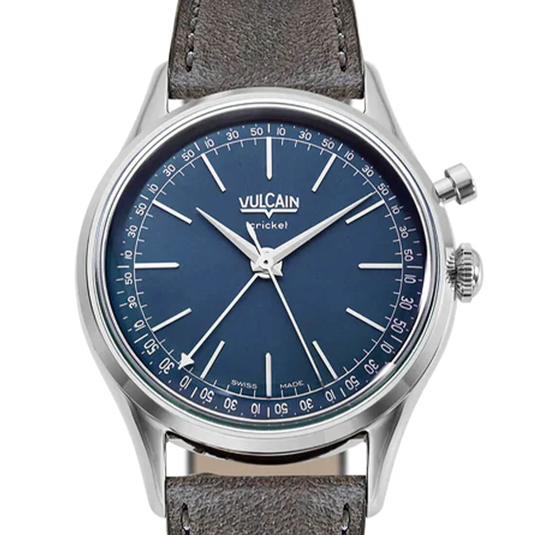 Vulcain Cricket met handopwinding, blauw, 36 mm