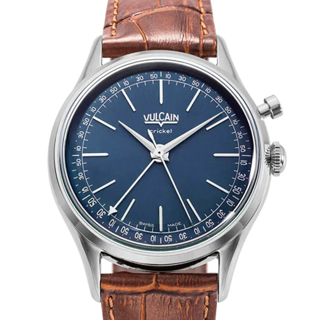 Vulcain Cricket met handopwinding, blauw, 36 mm