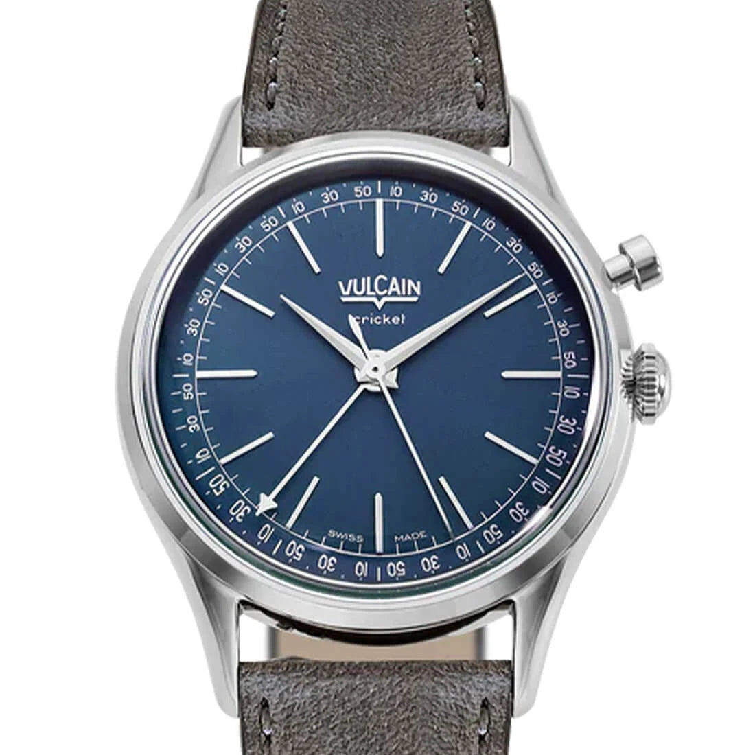 Vulcain Cricket met handopwinding, blauw, 39 mm