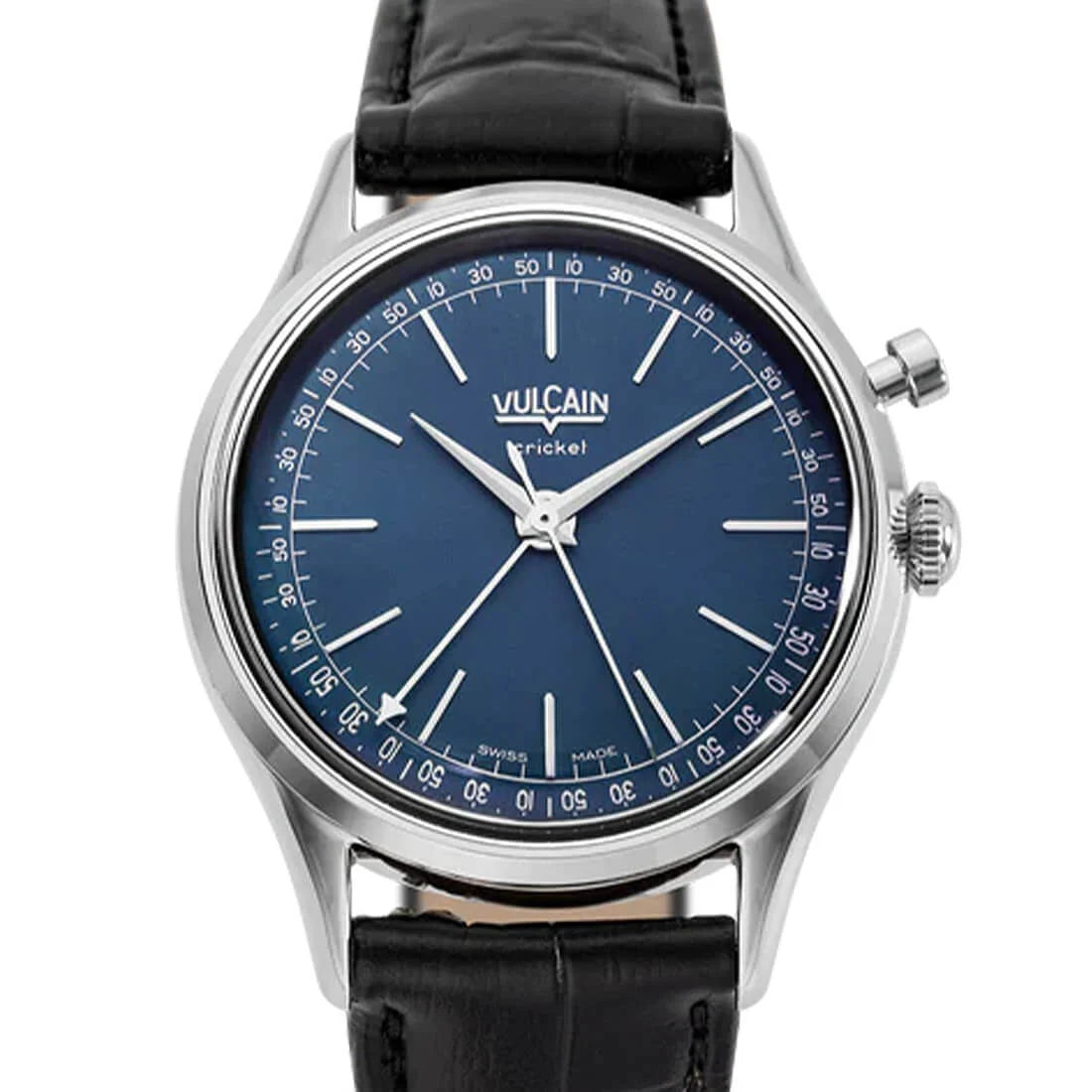 Vulcain Cricket met handopwinding, blauw, 39 mm