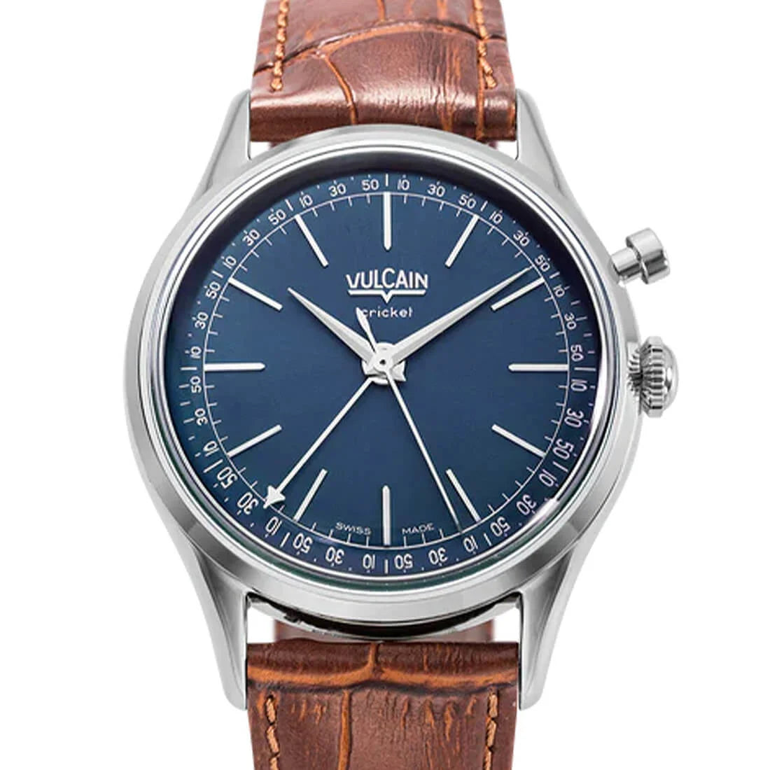 Vulcain Cricket met handopwinding, blauw, 39 mm