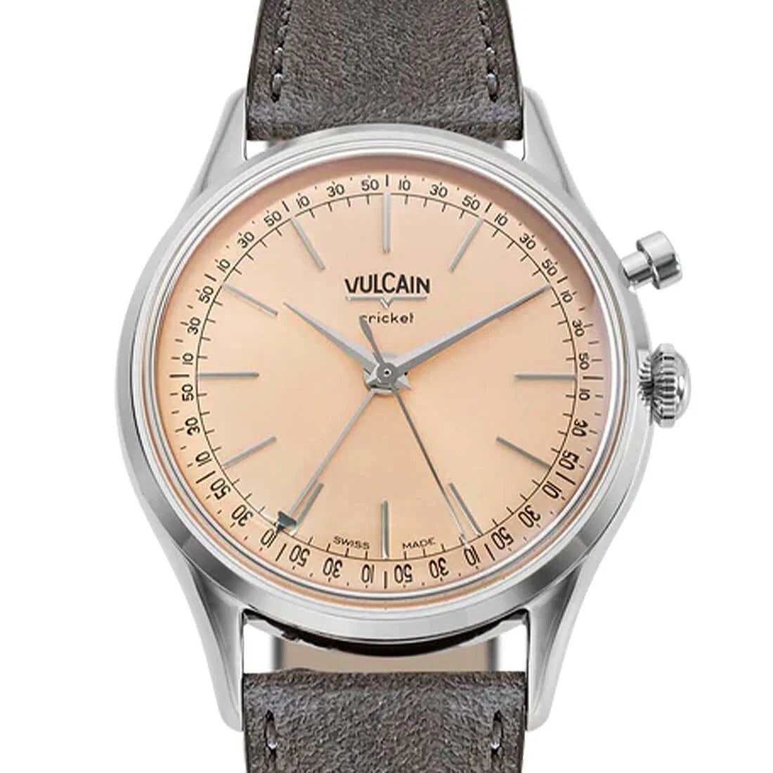 Vulcain Cricket met handopwinding, zalmkleurig, 39 mm