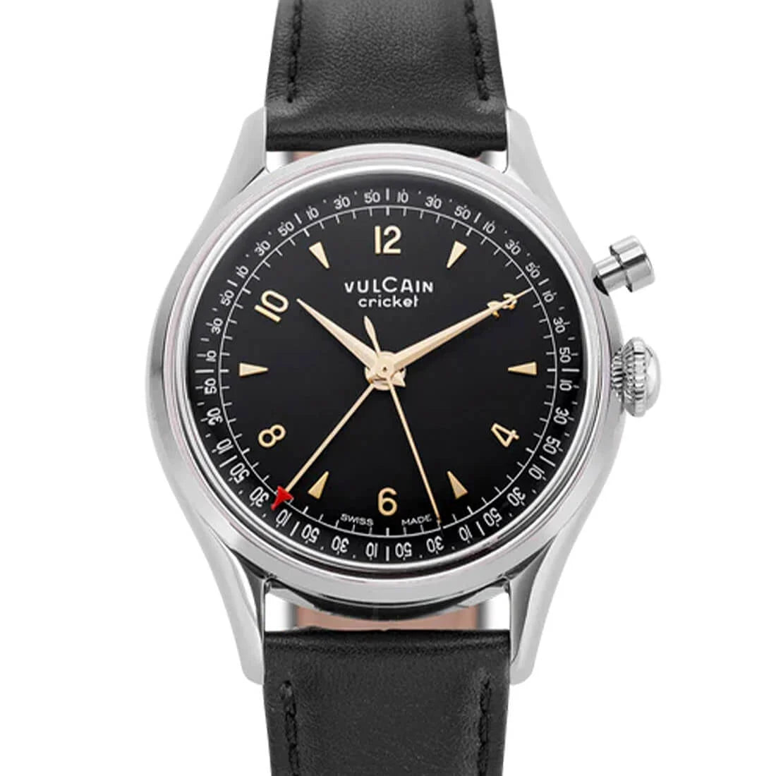 Vulcain Cricket met handopwinding, zwart/goud, 39 mm