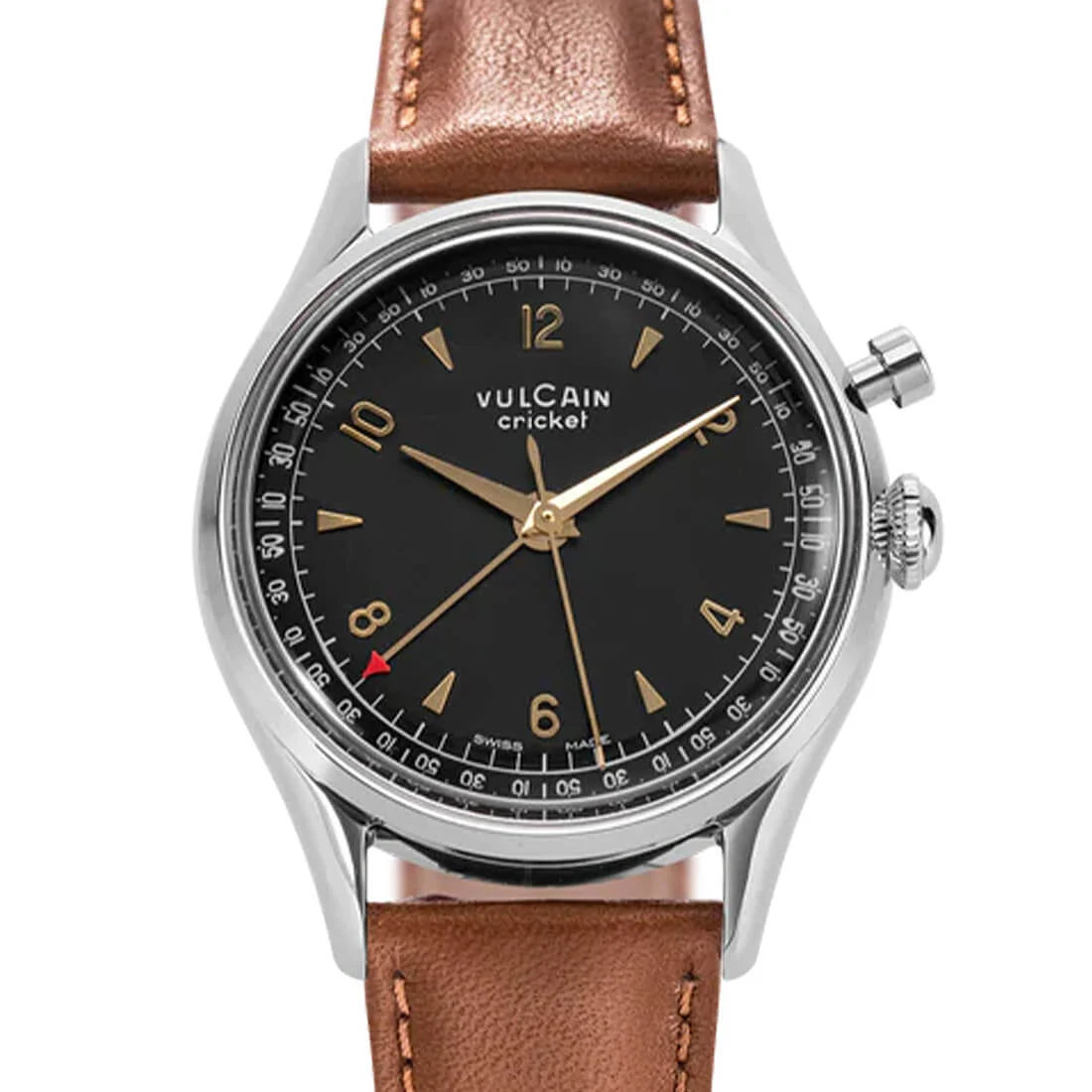 Vulcain Cricket met handopwinding, zwart/goud, 39 mm