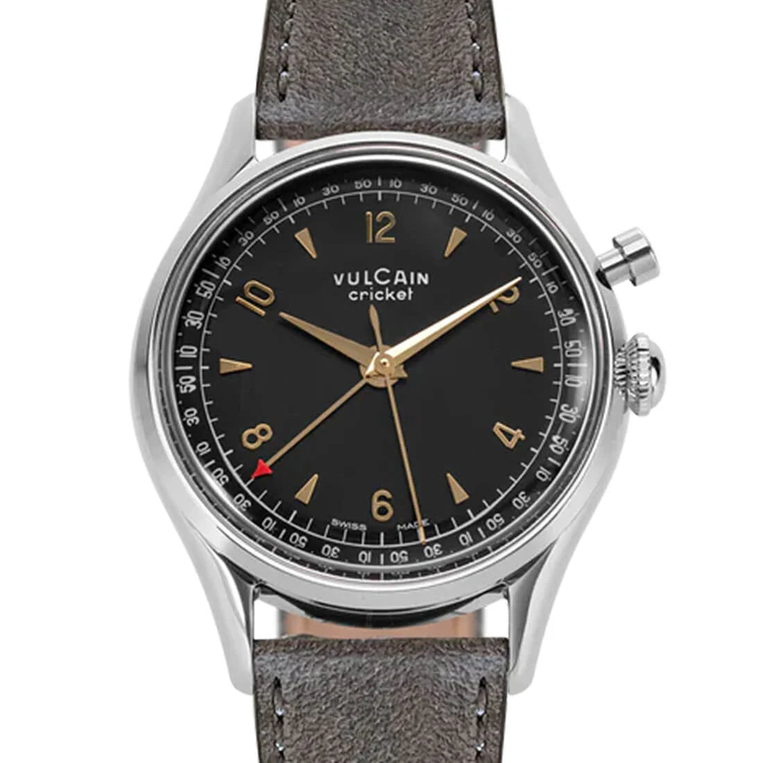 Vulcain Cricket met handopwinding, zwart/goud, 39 mm