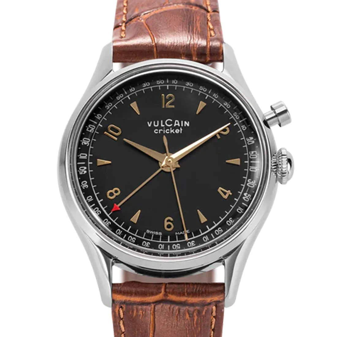 Vulcain Cricket met handopwinding, zwart/goud, 39 mm