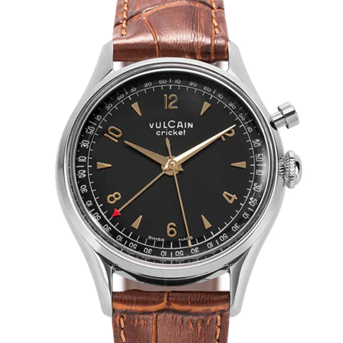 Vulcain Cricket met handopwinding, zwart/goud, 39 mm