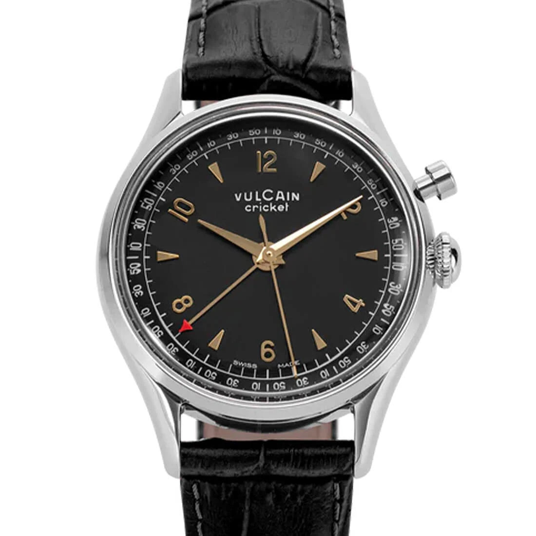 Vulcain Cricket met handopwinding, zwart/goud, 39 mm