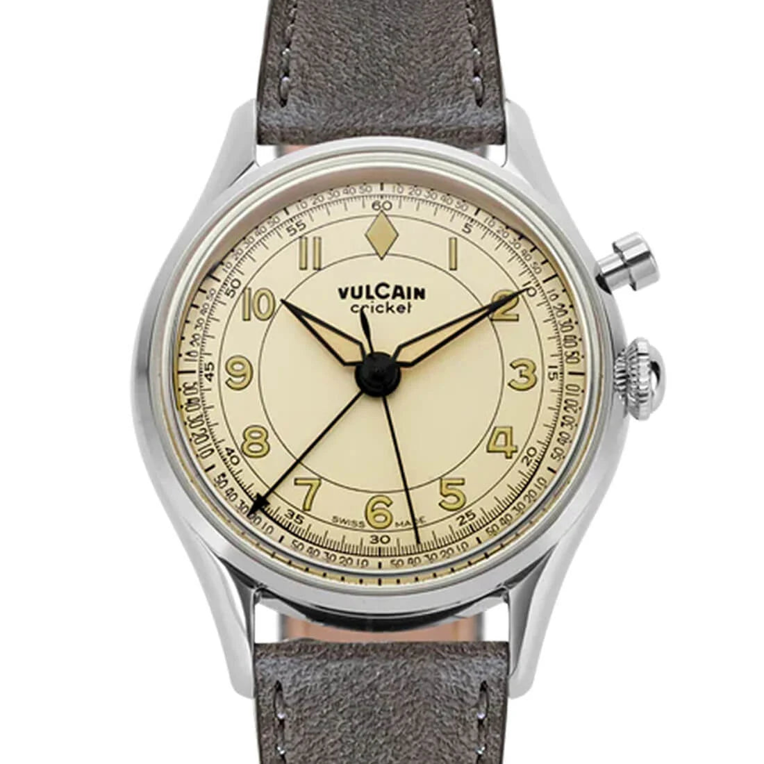 Vulcain Cricket met handopwinding, eierschaalkleur, 39 mm