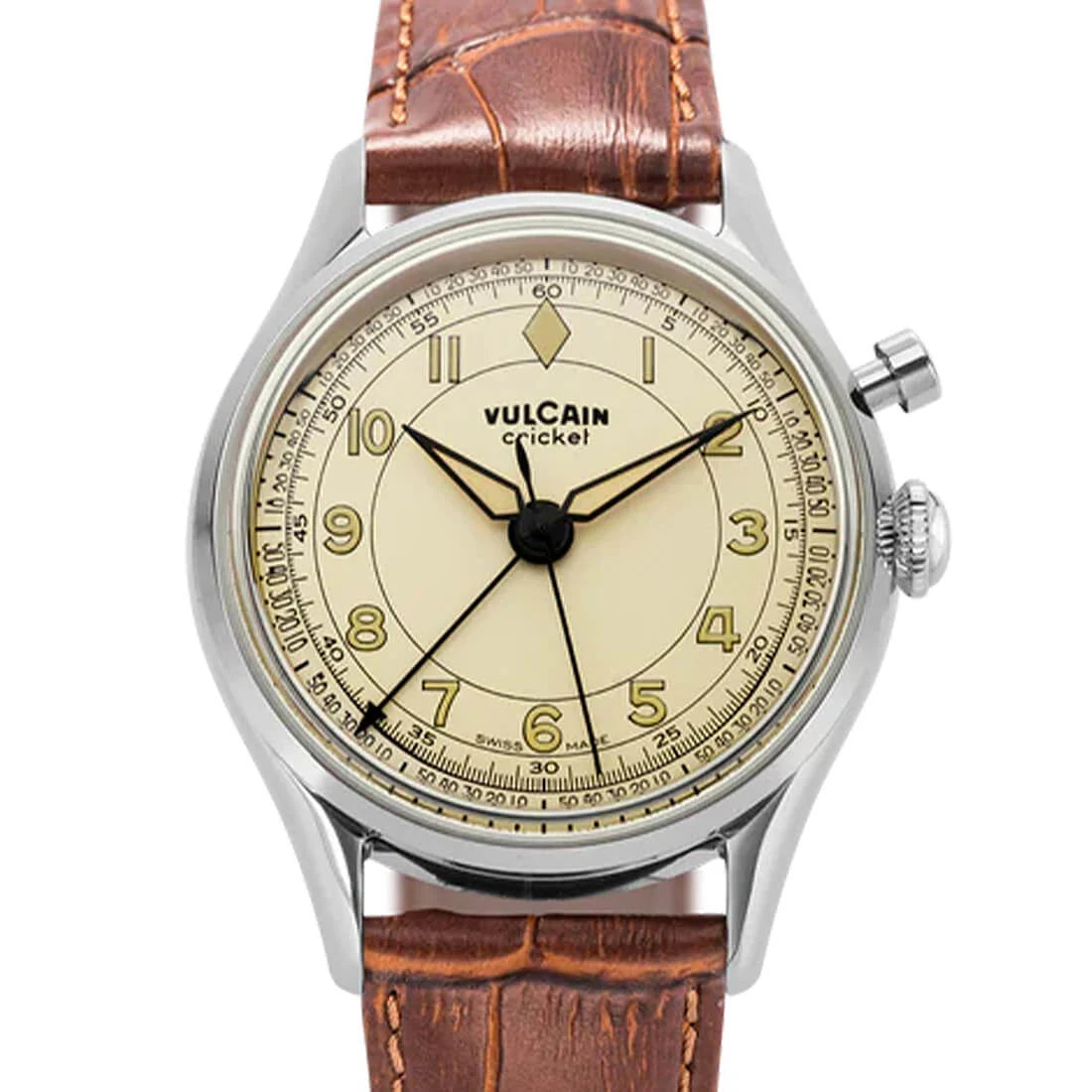 Vulcain Cricket met handopwinding, eierschaalkleur, 39 mm