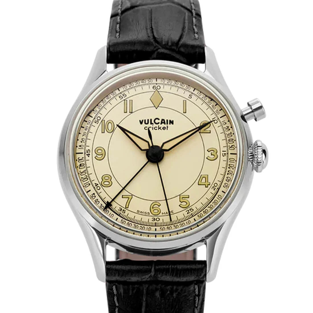 Vulcain Cricket met handopwinding, eierschaalkleur, 39 mm