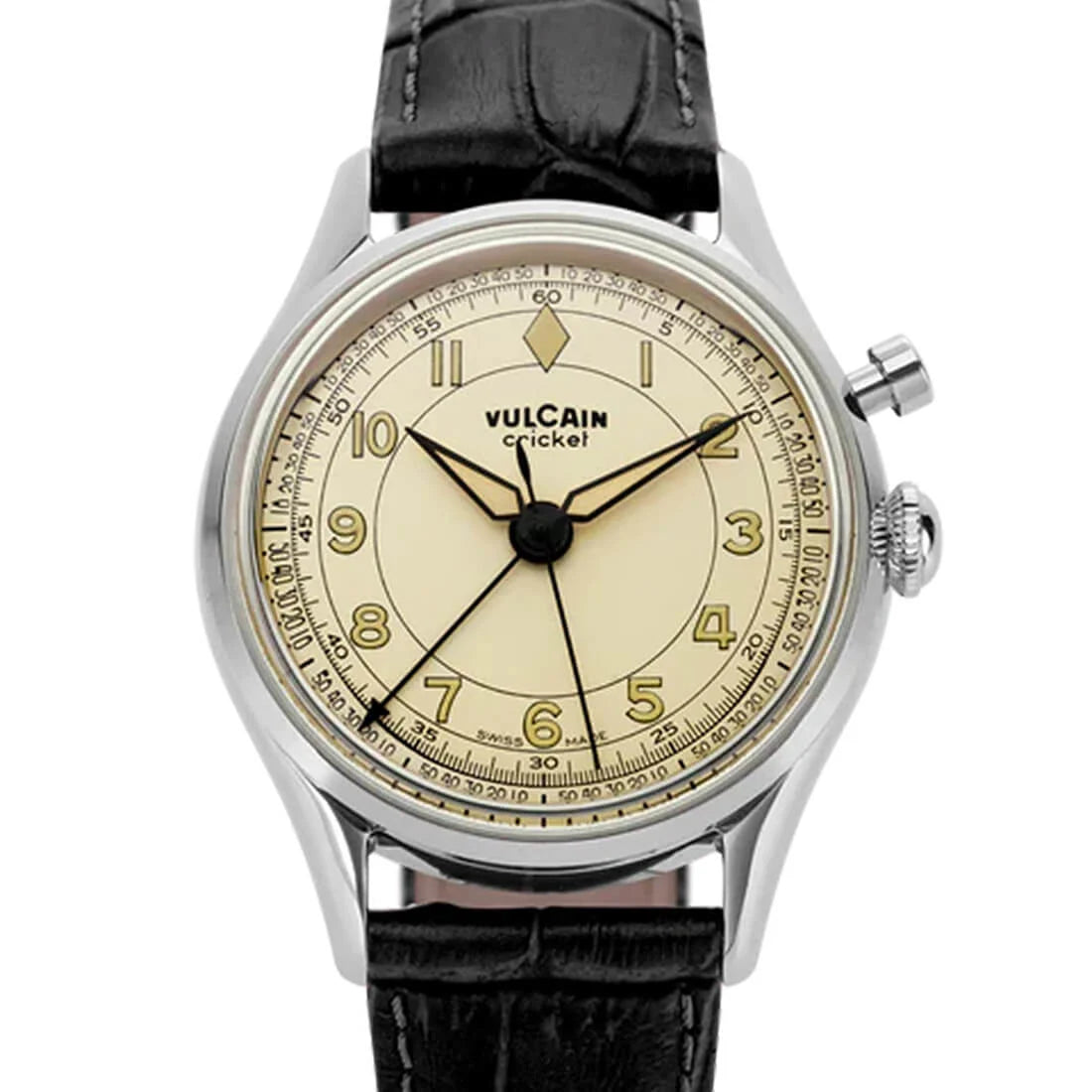 Vulcain Cricket met handopwinding, eierschaalkleur, 39 mm