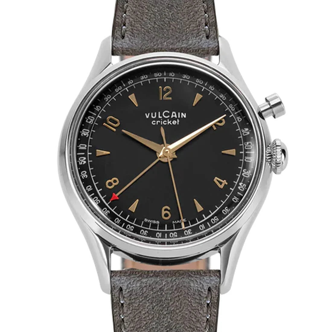 Vulcain Cricket met handopwinding, zwart/goud, 36 mm