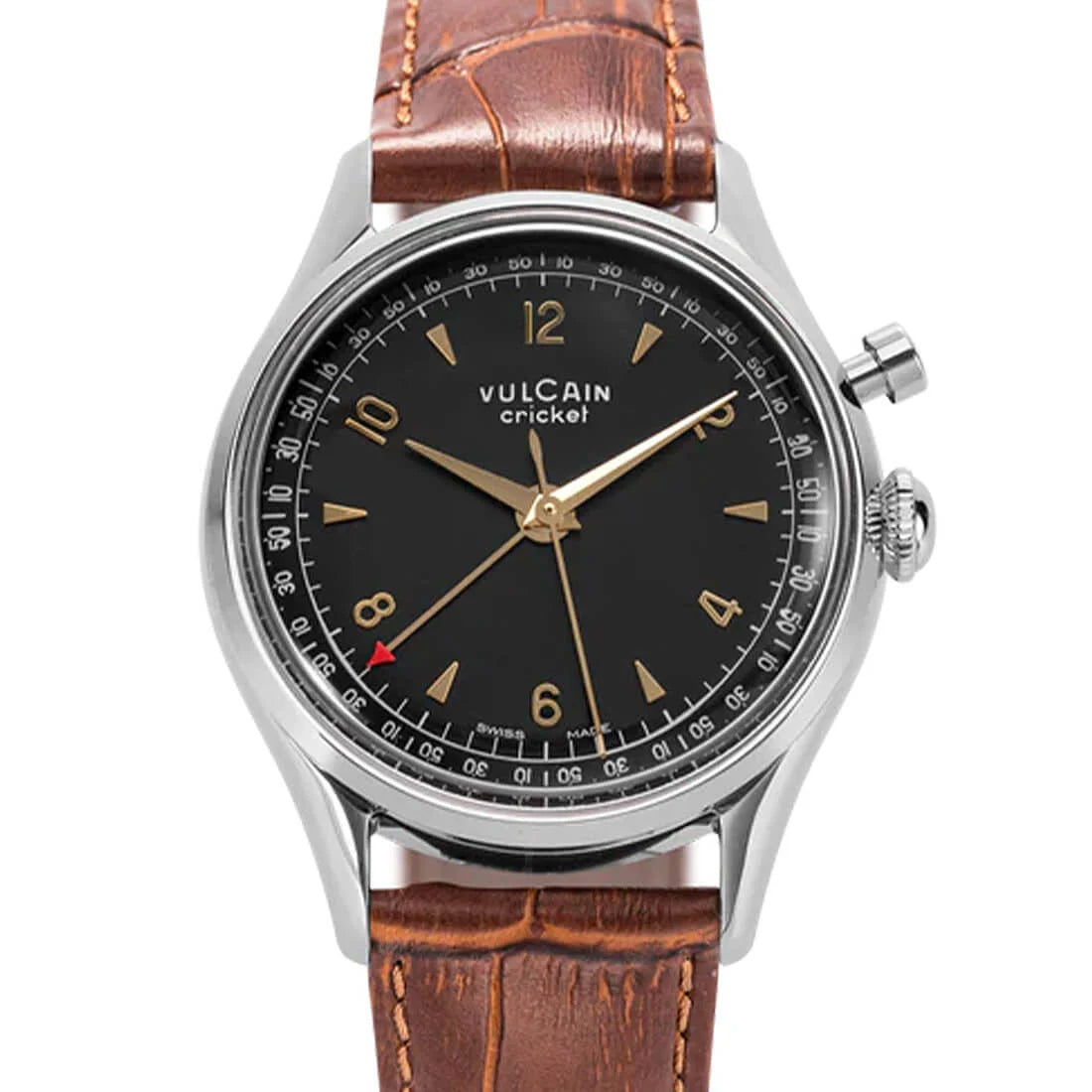Vulcain Cricket met handopwinding, zwart/goud, 36 mm