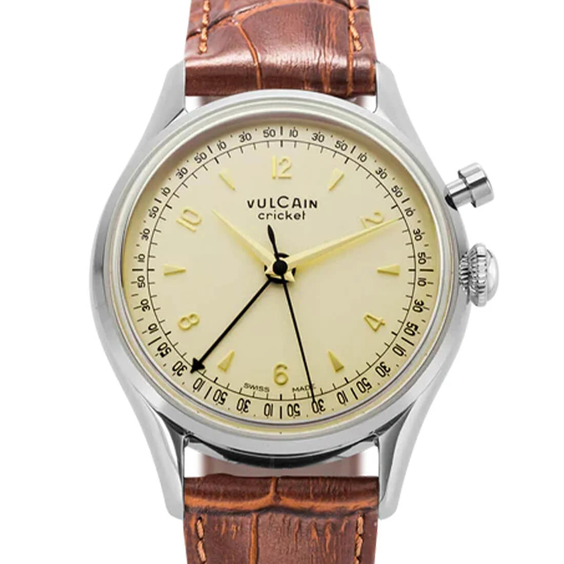 Vulcain Cricket met handopwinding, eierschaalkleur, 36 mm