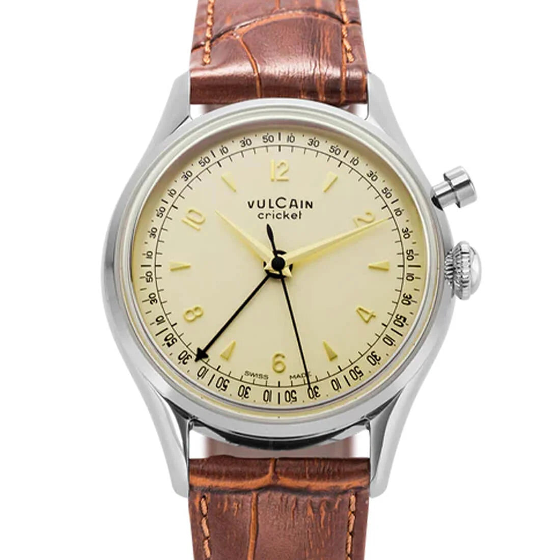 Vulcain Cricket met handopwinding, eierschaalkleur, 36 mm