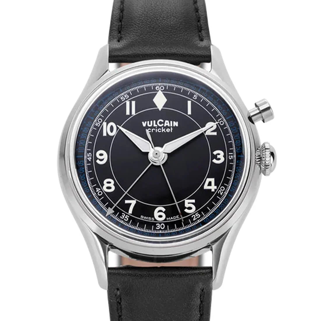 Vulcain Cricket met handopwinding, zwart, 36 mm