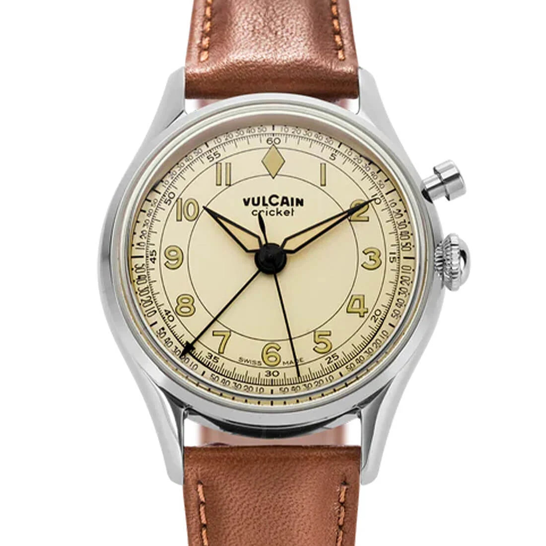 Vulcain Cricket met handopwinding, eierschaalkleur, 36 mm