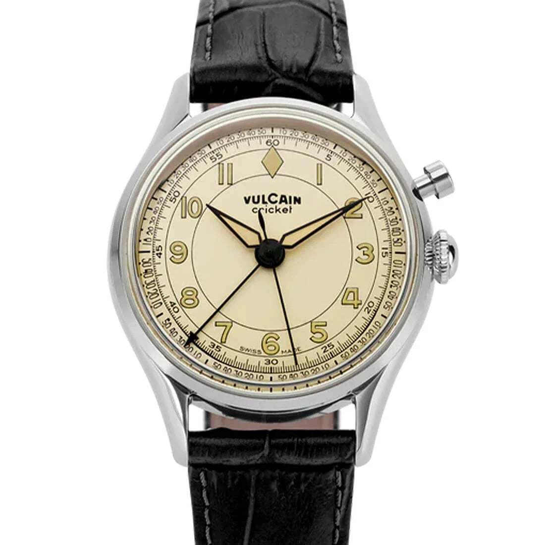 Vulcain Cricket met handopwinding, eierschaalkleur, 36 mm