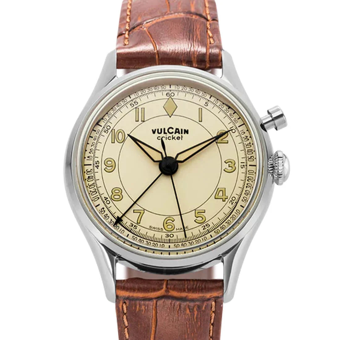 Vulcain Cricket met handopwinding, eierschaalkleur, 36 mm