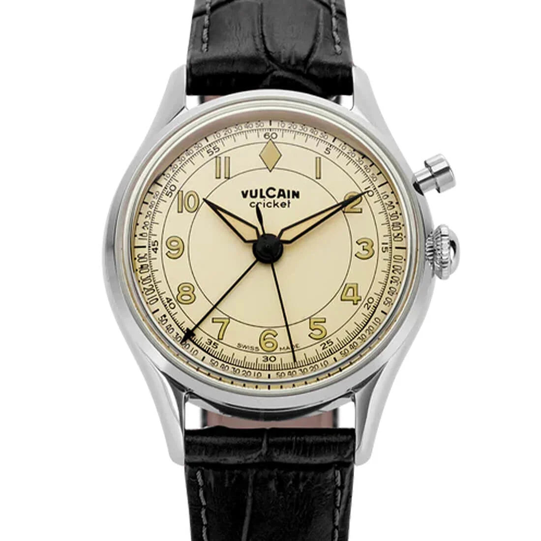 Vulcain Cricket met handopwinding, eierschaalkleur, 36 mm