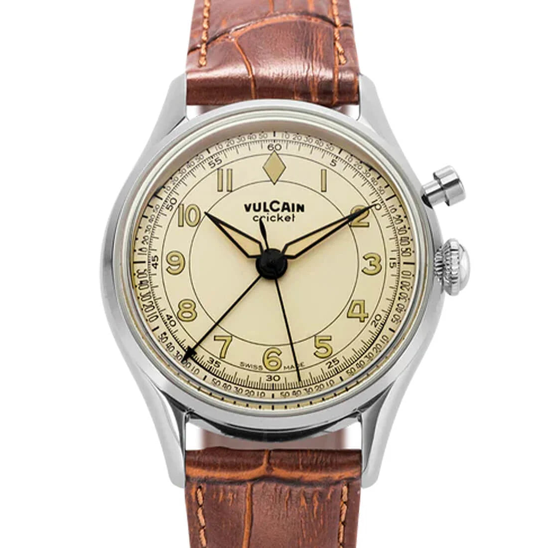 Vulcain Cricket met handopwinding, eierschaalkleur, 36 mm