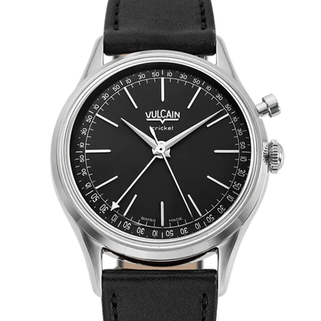 Vulcain Cricket met handopwinding, zwart, 36 mm