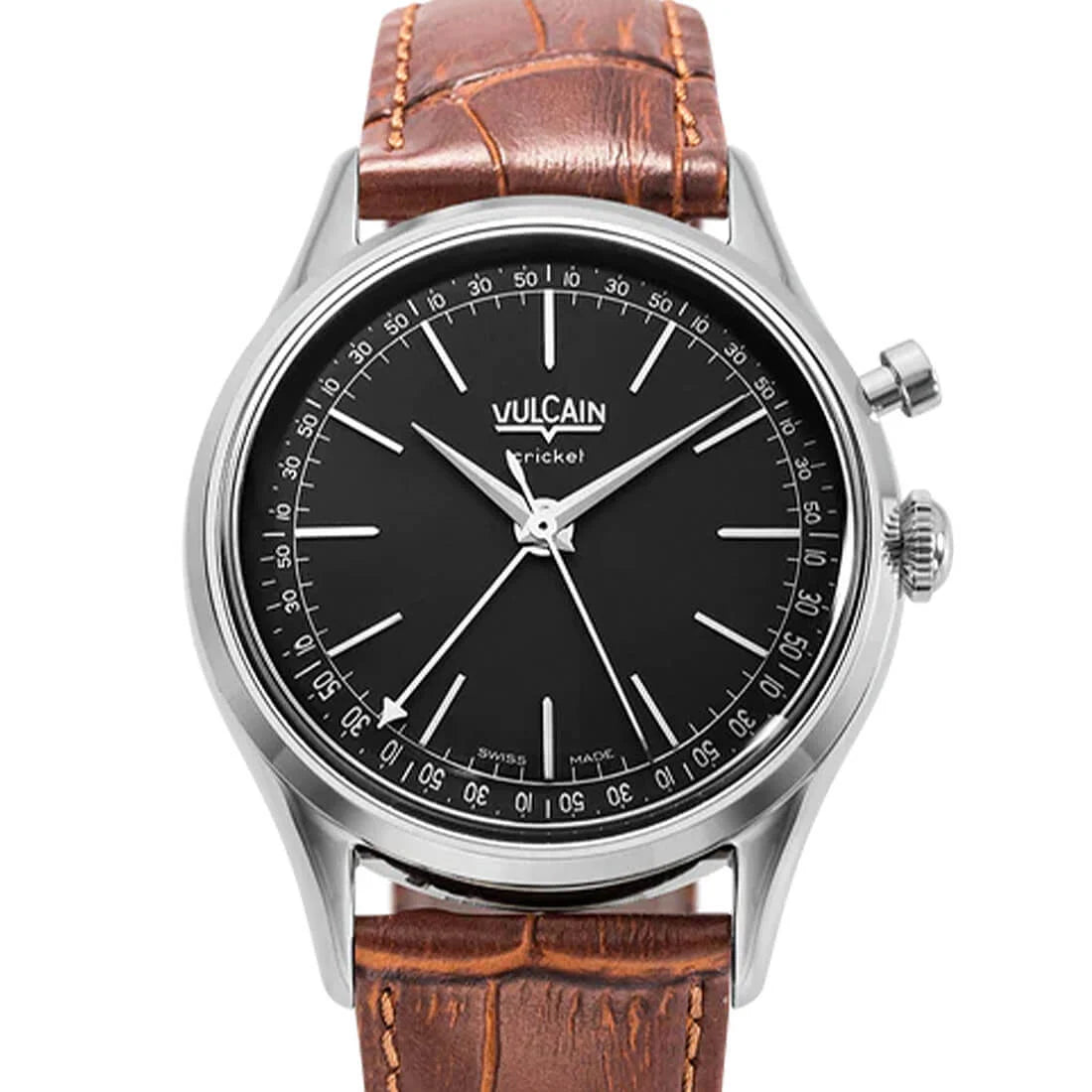 Vulcain Cricket met handopwinding, zwart, 36 mm