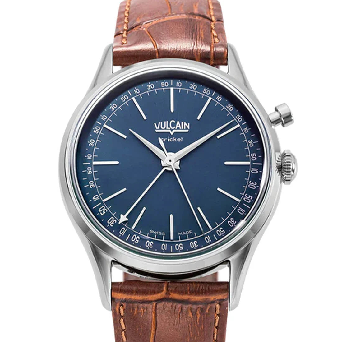 Vulcain Cricket met handopwinding, blauw, 36 mm