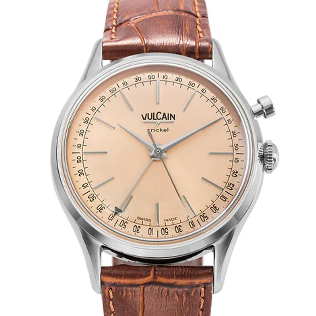 Vulcain Cricket met handopwinding, zalmkleurig, 36 mm