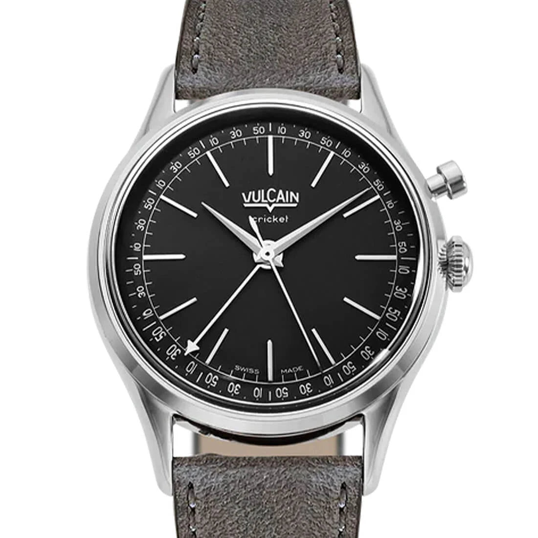 Vulcain Cricket met handopwinding, zwart, 39 mm
