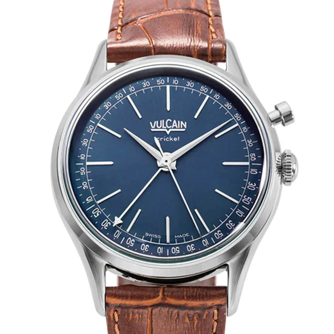 Vulcain Cricket met handopwinding, blauw, 39 mm