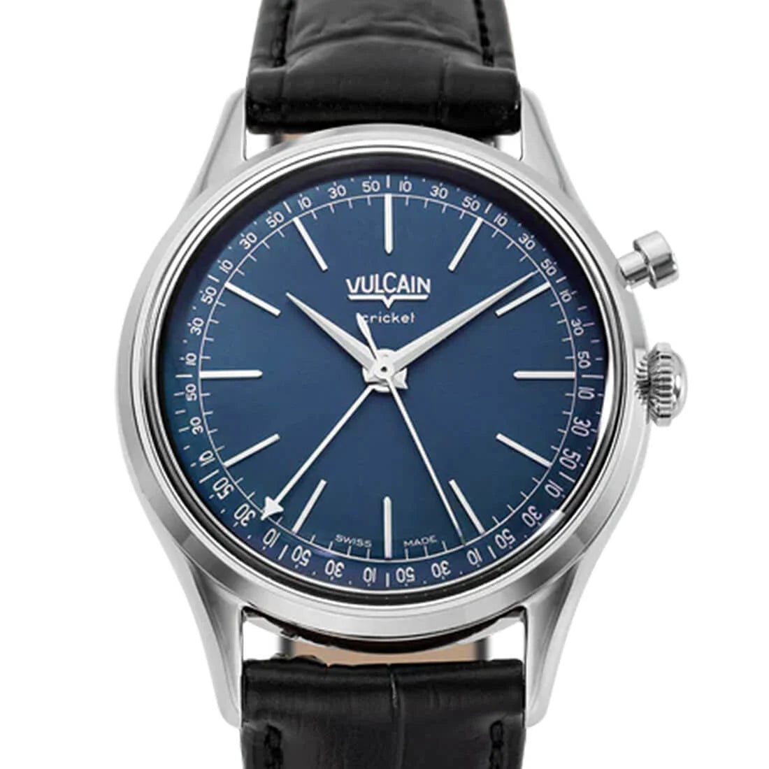 Vulcain Cricket met handopwinding, blauw, 39 mm
