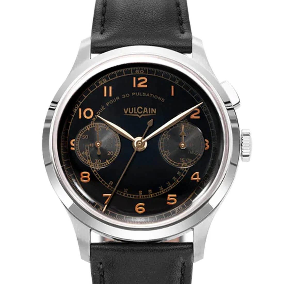 Vulcain Monopusher Manual Winding Black 39mm