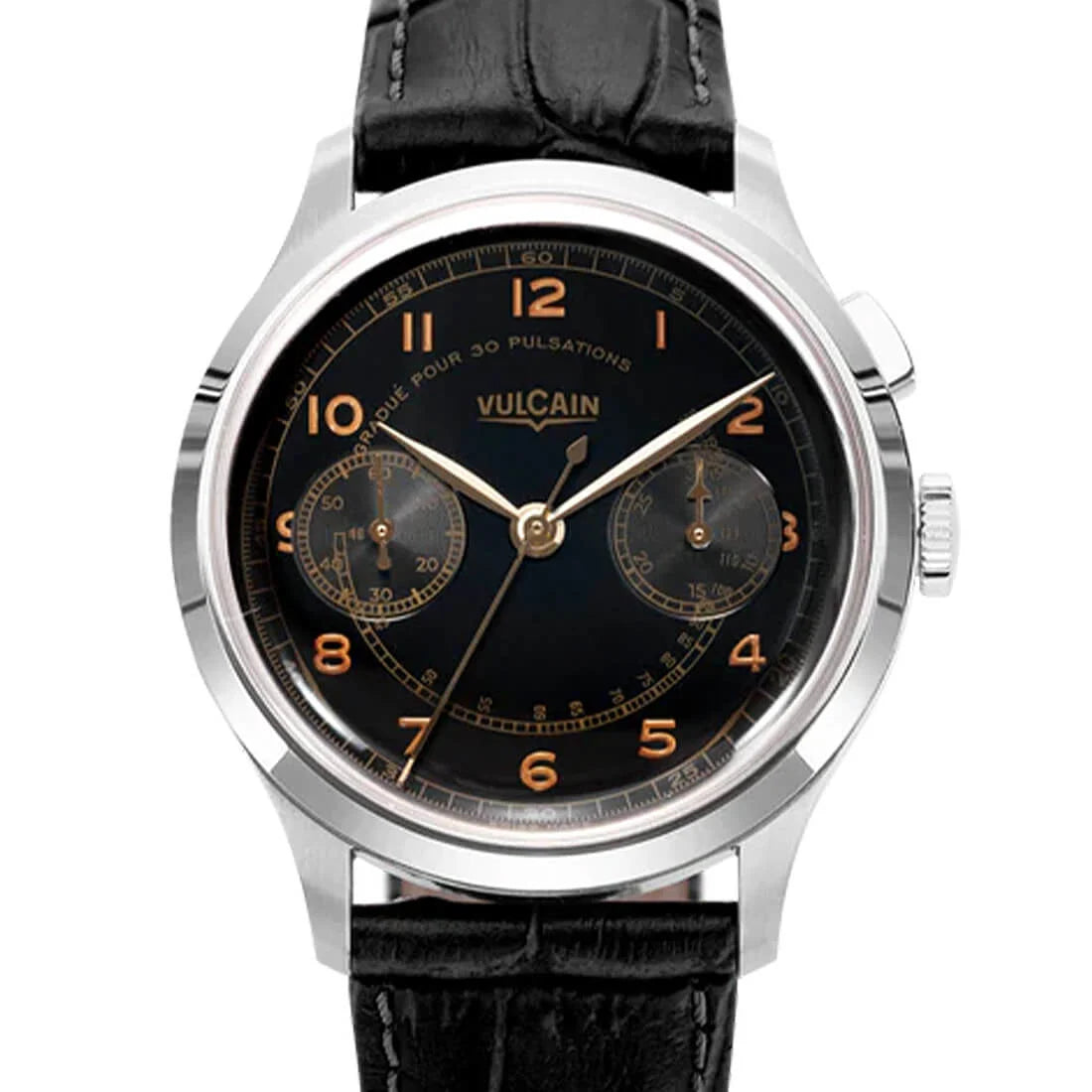 Vulcain Monopusher Manual Winding Black 39mm
