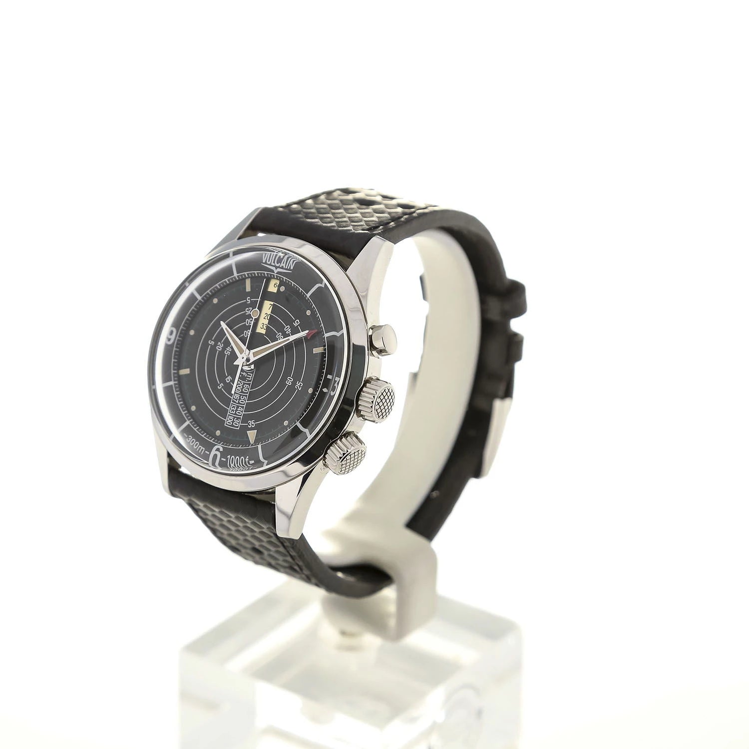 Vulcain Nautical met handopwinding, zwart, 42 mm