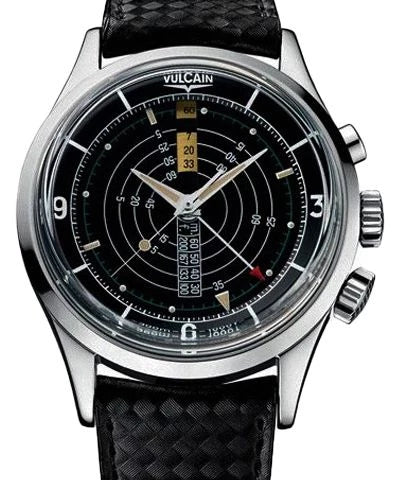 Vulcain Nautical met handopwinding, zwart, 42 mm