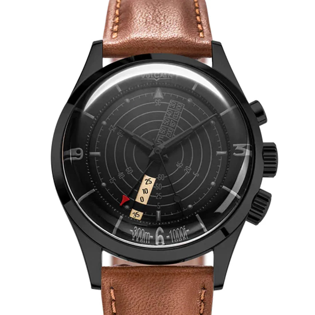 Vulcain Nautical Heritage met handopwinding, zwart/wit, 42 mm