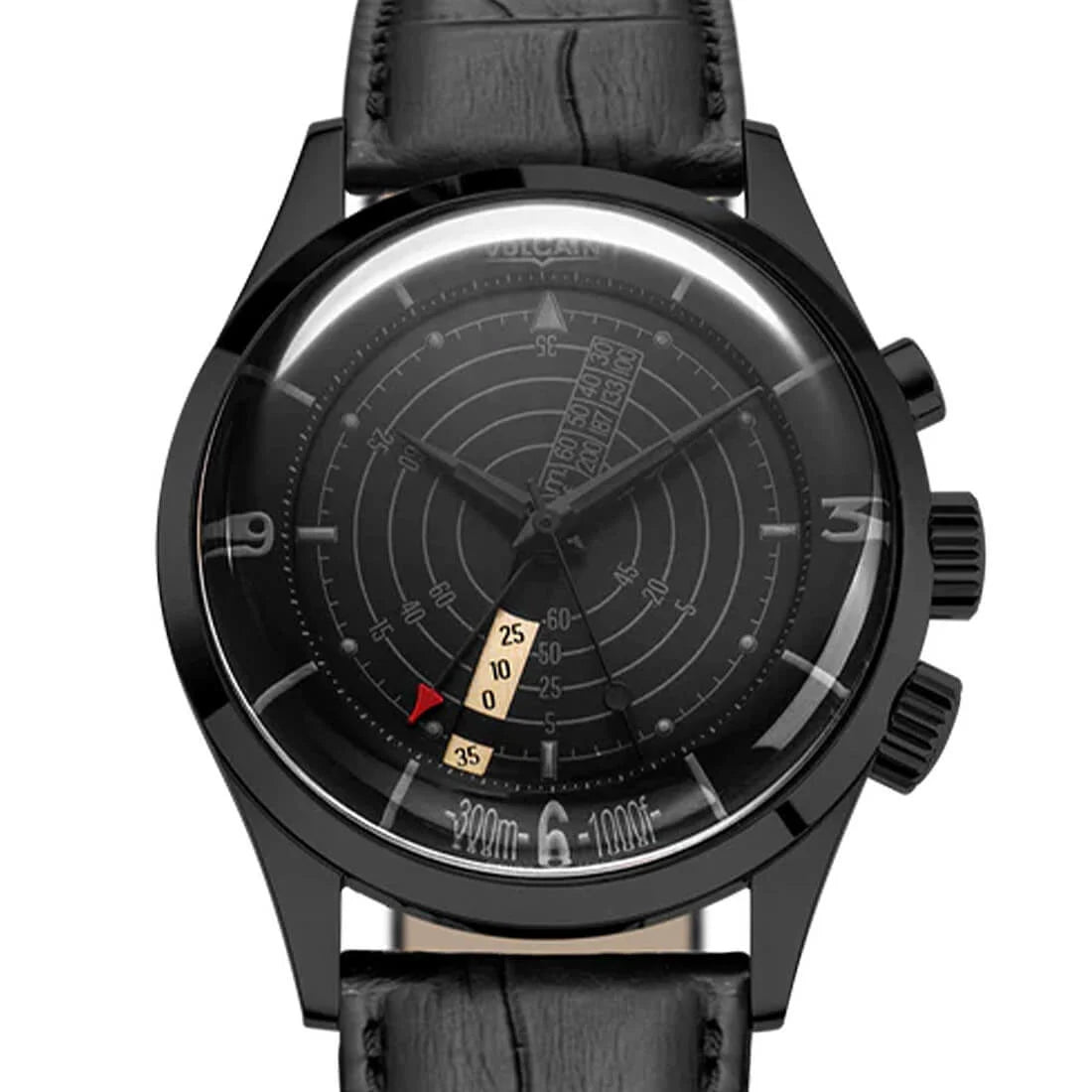 Vulcain Nautical Heritage met handopwinding, zwart/wit, 42 mm