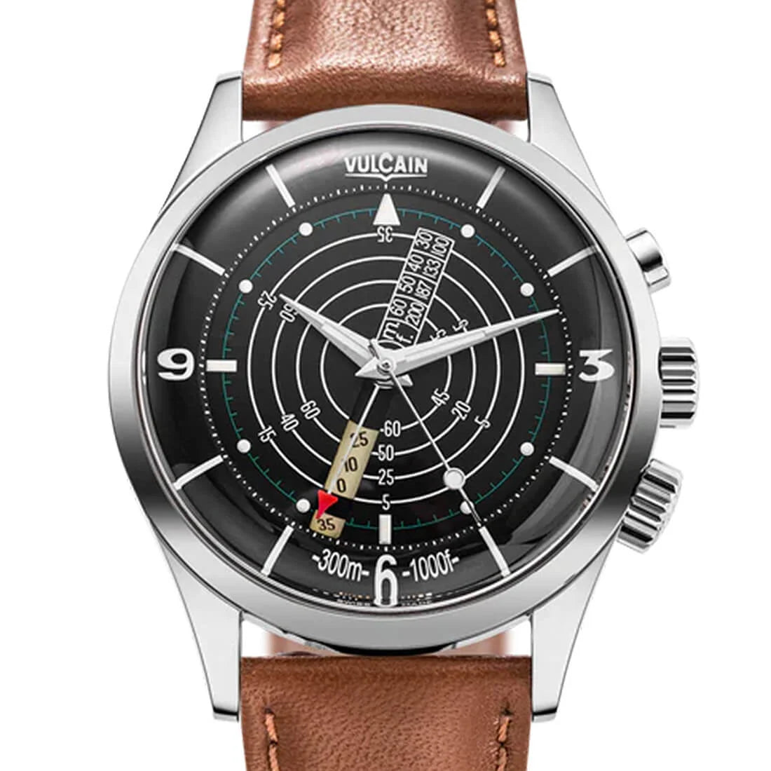 Vulcain Nautical Heritage met handopwinding, zwart/wit, 42 mm