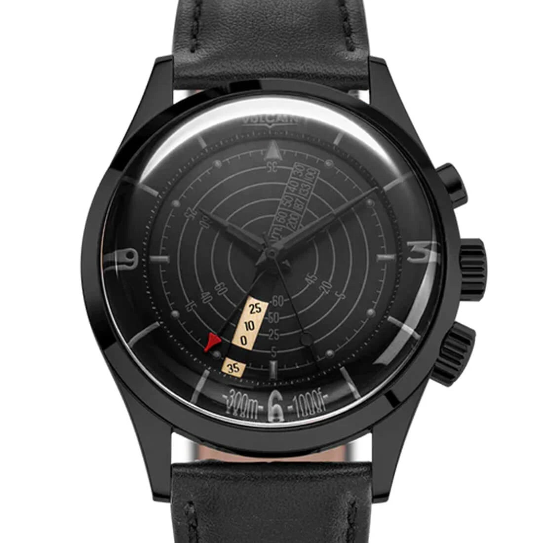 Vulcain Nautical Heritage met handopwinding, zwart, 42 mm