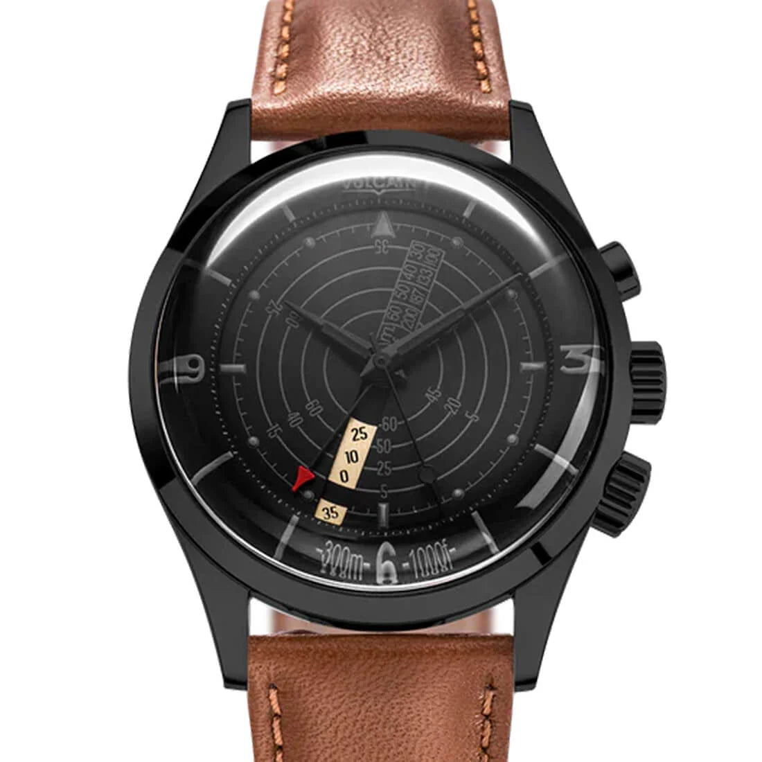 Vulcain Nautical Heritage met handopwinding, zwart, 42 mm