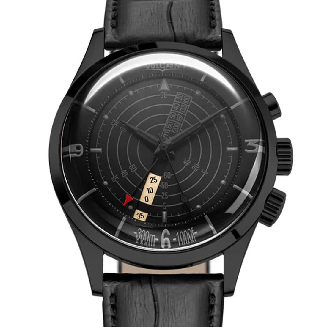 Vulcain Nautical Heritage met handopwinding, zwart, 42 mm